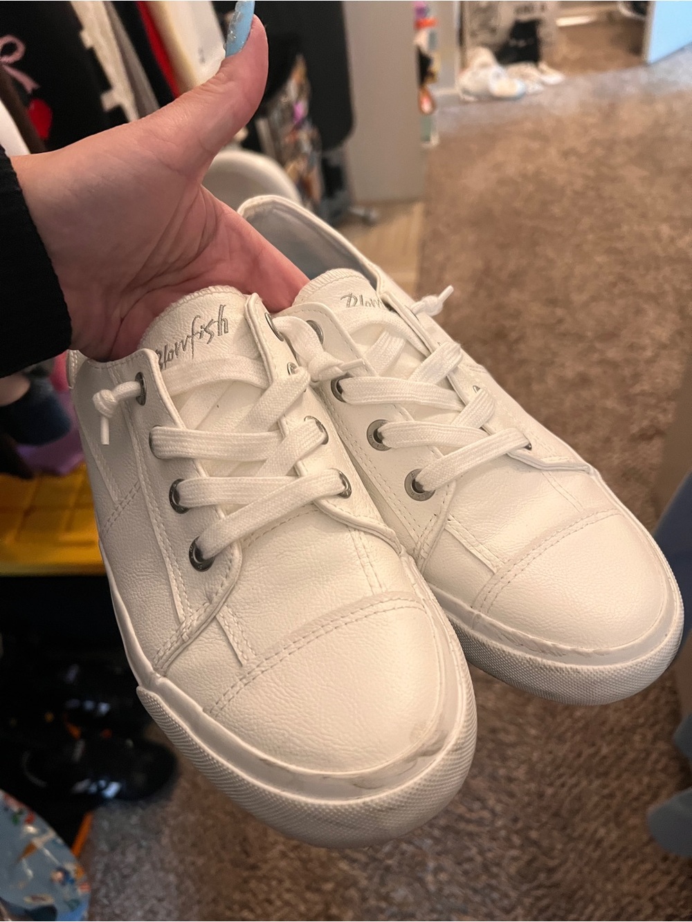 Blowfish White Low-Top Lace-Up Sneakers